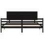 Bed frame with black solid wood headboard 200x200 cm by vidaXL, Beds and slatted bases - Ref: Foro24-3195245, Price: 183,86 €...