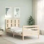Bed frame with solid wood headboard 100x200 cm by vidaXL, Beds and slatted bases - Ref: Foro24-3194106, Price: 111,17 €, Disc...
