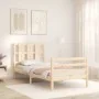 Bed frame with solid wood headboard 100x200 cm by vidaXL, Beds and slatted bases - Ref: Foro24-3194106, Price: 111,17 €, Disc...