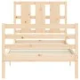 Bed frame with solid wood headboard 100x200 cm by vidaXL, Beds and slatted bases - Ref: Foro24-3194106, Price: 111,17 €, Disc...