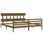 Estructura cama y cabecero madera maciza marrón miel 200x200 cm de vidaXL, Camas y somieres - Ref: Foro24-3195179, Precio: 16...