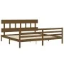 Honey brown solid wood bed frame and headboard 200x200 cm by vidaXL, Beds and slatted bases - Ref: Foro24-3195179, Price: 169...