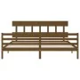 Honey brown solid wood bed frame and headboard 200x200 cm by vidaXL, Beds and slatted bases - Ref: Foro24-3195179, Price: 169...