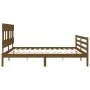 Honey brown solid wood bed frame and headboard 200x200 cm by vidaXL, Beds and slatted bases - Ref: Foro24-3195179, Price: 169...