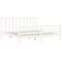White solid wood bed frame with headboard 200x200 cm by vidaXL, Beds and slatted bases - Ref: Foro24-3193812, Price: 153,36 €...