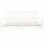 White solid wood bed frame with headboard 200x200 cm by vidaXL, Beds and slatted bases - Ref: Foro24-3193812, Price: 153,36 €...