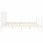 White solid wood bed frame with headboard 200x200 cm by vidaXL, Beds and slatted bases - Ref: Foro24-3193812, Price: 153,36 €...