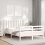 Estructura de cama con cabecero madera maciza blanco 120x200 cm de vidaXL, Camas y somieres - Ref: Foro24-3193852, Precio: 12...