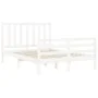 Estructura de cama con cabecero madera maciza blanco 120x200 cm de vidaXL, Camas y somieres - Ref: Foro24-3193852, Precio: 12...