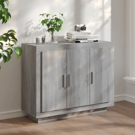 Sonoma gray plywood sideboard 92x35x75 cm by vidaXL, Sideboards - Ref: Foro24-817241, Price: 91,31 €, Discount: %
