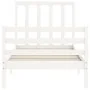White solid wood bed frame with headboard 90x200 cm by vidaXL, Beds and slatted bases - Ref: Foro24-3193777, Price: 95,84 €, ...