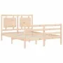 Bed frame with solid wood headboard 120x200 cm by vidaXL, Beds and slatted bases - Ref: Foro24-3194046, Price: 118,39 €, Disc...