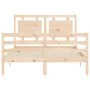 Bed frame with solid wood headboard 120x200 cm by vidaXL, Beds and slatted bases - Ref: Foro24-3194046, Price: 118,39 €, Disc...