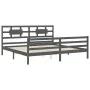 Estructura de cama con cabecero madera maciza gris 200x200 cm de vidaXL, Camas y somieres - Ref: Foro24-3194463, Precio: 174,...