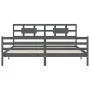 Estructura de cama con cabecero madera maciza gris 200x200 cm de vidaXL, Camas y somieres - Ref: Foro24-3194463, Precio: 174,...