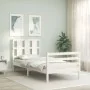 Weißer Massivholzbettrahmen mit Kopfteil 100x200 cm von vidaXL, Betten und Lattenroste - Ref: Foro24-3194107, Preis: 114,28 €...
