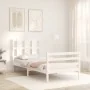 Estructura de cama con cabecero madera maciza blanco 100x200 cm de vidaXL, Camas y somieres - Ref: Foro24-3194107, Precio: 11...