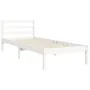 Estructura de cama con cabecero madera maciza blanco 100x200 cm de vidaXL, Camas y somieres - Ref: Foro24-3194107, Precio: 11...