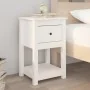 Nachttisch aus massivem weißem Kiefernholz, 40 x 35 x 61,5 cm von vidaXL, Schließfächer und Lagerschränke - Ref: Foro24-82173...