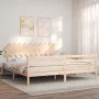 Estructura de cama con cabecero madera maciza 200x200 cm de vidaXL, Camas y somieres - Ref: Foro24-3195306, Precio: 145,35 €,...