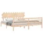 Bed frame with solid wood headboard 200x200 cm by vidaXL, Beds and slatted bases - Ref: Foro24-3195306, Price: 145,37 €, Disc...