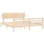 Estructura de cama con cabecero madera maciza 200x200 cm de vidaXL, Camas y somieres - Ref: Foro24-3195306, Precio: 145,35 €,...