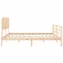 Bed frame with solid wood headboard 200x200 cm by vidaXL, Beds and slatted bases - Ref: Foro24-3195306, Price: 145,37 €, Disc...