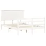 White solid wood bed frame with headboard 120x200 cm by vidaXL, Beds and slatted bases - Ref: Foro24-3195217, Price: 136,98 €...