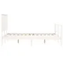 White solid wood bed frame with headboard 120x200 cm by vidaXL, Beds and slatted bases - Ref: Foro24-3195217, Price: 136,98 €...