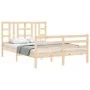 Bettgestell mit Massivholzkopfteil 140x200 cm von vidaXL, Betten und Lattenroste - Ref: Foro24-3193921, Preis: 120,65 €, Raba...