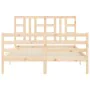 Estructura de cama con cabecero madera maciza 140x200 cm de vidaXL, Camas y somieres - Ref: Foro24-3193921, Precio: 120,65 €,...