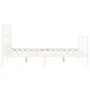 White solid wood bed frame with headboard 140x200 cm by vidaXL, Beds and slatted bases - Ref: Foro24-3194832, Price: 132,14 €...