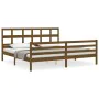 Estructura cama y cabecero madera maciza marrón miel 200x200 cm de vidaXL, Camas y somieres - Ref: Foro24-3194854, Precio: 17...