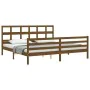 Estructura cama y cabecero madera maciza marrón miel 200x200 cm de vidaXL, Camas y somieres - Ref: Foro24-3194854, Precio: 17...