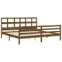 Estructura cama y cabecero madera maciza marrón miel 200x200 cm de vidaXL, Camas y somieres - Ref: Foro24-3194854, Precio: 17...