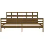 Estructura cama y cabecero madera maciza marrón miel 200x200 cm de vidaXL, Camas y somieres - Ref: Foro24-3194854, Precio: 17...