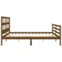Estructura cama y cabecero madera maciza marrón miel 200x200 cm de vidaXL, Camas y somieres - Ref: Foro24-3194854, Precio: 17...