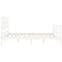 White solid wood bed frame with headboard 160x200 cm by vidaXL, Beds and slatted bases - Ref: Foro24-3194452, Price: 146,22 €...