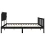 Bed frame with black solid wood headboard 200x200 cm by vidaXL, Beds and slatted bases - Ref: Foro24-3193490, Price: 207,96 €...