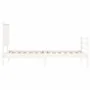 White solid wood bed frame with headboard 100x200 cm by vidaXL, Beds and slatted bases - Ref: Foro24-3195212, Price: 117,44 €...