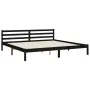 Bed frame with black solid wood headboard 200x200 cm by vidaXL, Beds and slatted bases - Ref: Foro24-3194595, Price: 172,80 €...