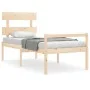 Seniorenbett mit Massivholz-Kopfteil 90x200 cm von vidaXL, Betten und Lattenroste - Ref: Foro24-3195336, Preis: 123,98 €, Rab...