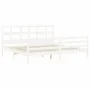 White solid wood bed frame with headboard 200x200 cm by vidaXL, Beds and slatted bases - Ref: Foro24-3194852, Price: 155,68 €...