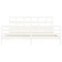 White solid wood bed frame with headboard 200x200 cm by vidaXL, Beds and slatted bases - Ref: Foro24-3194852, Price: 155,68 €...