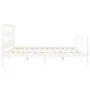 White solid wood bed frame with headboard 200x200 cm by vidaXL, Beds and slatted bases - Ref: Foro24-3194852, Price: 155,68 €...