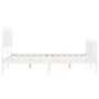 White solid wood bed frame with headboard 140x200 cm by vidaXL, Beds and slatted bases - Ref: Foro24-3193467, Price: 131,78 €...