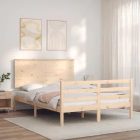 Bettgestell mit Massivholzkopfteil 120x200 cm von vidaXL, Betten und Lattenroste - Ref: Foro24-3195216, Preis: 122,23 €, Raba...
