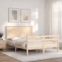 Bettgestell mit Massivholzkopfteil 120x200 cm von vidaXL, Betten und Lattenroste - Ref: Foro24-3195216, Preis: 122,11 €, Raba...