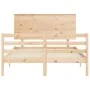 Bettgestell mit Massivholzkopfteil 120x200 cm von vidaXL, Betten und Lattenroste - Ref: Foro24-3195216, Preis: 122,11 €, Raba...