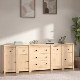 Solid pine wood sideboard 230x35x80 cm by vidaXL, Sideboards - Ref: Foro24-3114094, Price: 342,66 €, Discount: %